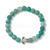 Dyed Natural Weathered Agate Round Beads Stretch Bracelets BJEW-JB11080-2