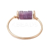 Column Natural Amethyst & Red Jasper & Green Aventurine & Tiger Eye & Lepidolite/Purple Mica  Finger Rings RJEW-JR00781-5