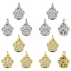 5Pcs Rack Plating Brass Micro Pave Clear Cubic Zirconia Charms KK-YW0003-36G-2