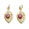 Brass Enamel Pendants KK-Q006-15G-1