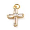 Rack Plating Brass Micro Pave Cubic Zirconia Pendants KK-E281-15G-1
