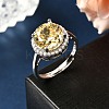 Adjustable 925 Sterling Silver Micro Pave Cubic Zirconia Cuff Rings for Women RJEW-F183-01B-02-1