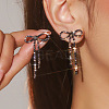 Brass Rhinestone Stud Earrings FS-WG4CB7C-14-1