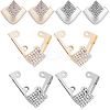 8Pcs 4 Styles Iron with Crystal Rhinestone Toe Cap Covers FIND-GF0005-11-1