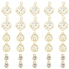 3Pcs 3 Styles Brass Micro Pave Clear Cubic Zirconia Charms Pendants ZIRC-YW0001-35-1