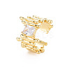 Brass Micro Pave Cubic Zirconia Cuff Rings RJEW-S045-144-3