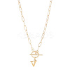 304 Stainless Steel Letter Pendant Necklaces NJEW-LP0001-52V-G-1