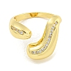 Brass Micro Pave Clear Cubic Zirconia Open Cuff Ring for Women RJEW-M173-13B-G-2