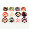 Half Round/Dome Dog Paw Print Photo Glass Flatback Cabochons for DIY Projects X-GGLA-Q037-12mm-08-1