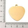 Valentine's Day PVD Vacuum Plating 201 Stainless Steel Pendants STAS-L079-24G-05-3