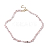 Natural Rose Quartz Chip Beaded Necklace NJEW-JN04616-03-4
