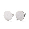 925 Sterling Silver Flat Pad  Stud Earring Findings STER-K167-045F-S-1