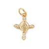 Brass Micro Pave Clear Cubic Zirconia Pendants KK-E111-31A-G-1