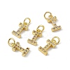 Real 18K Gold Plated Brass Micro Pave Clear Cubic Zirconia Charms KK-E068-VB452-I-4