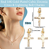 Rack Plating Brass Micro Pave Cubic Zirconia Pendants KK-BBC0017-92C-2