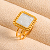 304 Stainless Steel with Enamel Cuff Open Rings for Women IT3145-4-1