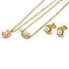 Round Plastic Imitation Pearl Pendant Necklaces & Bracelets & Stud Earrings Sets SJEW-C004-03G-2