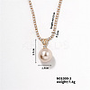 Elegant Pearl Pendant with Shiny Diamond Chain Necklace Jewelry for Women LS-TF6886-3-1