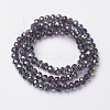 Electroplate Transparent Glass Beads Strands EGLA-A034-T6mm-S07-2