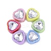 UV Plating Iridescent Acrylic with Rhinestone Beads OACR-B021-08-1