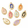 Golden Alloy Enamel Pendants KK-P197-16G-1