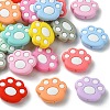 22Pcs 11 Colors Cat Paw Print Food Grade Eco-Friendly Silicone Focal Beads SIL-CJ0001-34-8