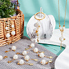 Wire Wrapped Imitated Pearl Acrylic Pendants FIND-PH0009-51-5