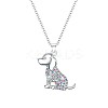 Alloy Colorful Rhinestone Cute Dog Pendant Necklaces FS-WG0BEF0-01-5