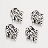 Tibetan Style Alloy Hamsa Hand/Hand of Fatima/Hand of Miriam Beads LS-X-TIBEB-7722-AS-RS-2