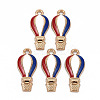 12Pcs 2 Colors Alloy Enamel Pendants ENAM-FP0001-90-5