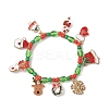 Christmas Alloy Enamel Charm Bracelets LS-BJEW-B155-01A-KCG-2