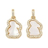 Brass Micro Pave Cubic Zirconia Pendants KK-U058-20G-1