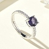 Brass & Round Cubic Zirconia Finger Rings CU-CBA7E55-19P-02-1