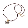 Alloy Enamel Butterfly Pendant Necklaces NJEW-JN04580-04-4