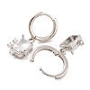 Brass Micro Pave Clear Cubic Zirconia Hoop Earrings for Women EJEW-U015-21P-2
