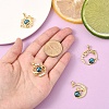 4Pcs 4 Styles Brass Micro Pave Clear Cubic Zirconia with Glass Pendants KK-YW0003-02-5