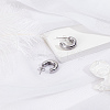 1 Pair Stainless Steel Two-layer C-Shaped Stud Earrings for Women EJEW-LP0012-01P-3