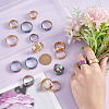 18Pcs 18 Styles Titanium & 201 Stainless Steel Plain Band Finger Rings for Women RJEW-UN0002-85-4