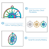 18Pcs 3 Colors Ion Plating(IP) 304 Stainless Steel Pendants STAS-DC0014-15-5