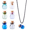 6Pcs 6 Colors Glass Bottles Ornament AJEW-TA0001-74-1
