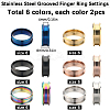 12Pcs 6 Colors 201 Stainless Steel Grooved Finger Ring Settings RJEW-SC0001-01A-2