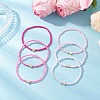 6Pcs 6 Colors Glass Seed Beads Stretch Bracelets BJEW-MZ00227-1