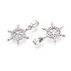 Brass Micro Pave Clear Cubic Zirconia Pendants KK-N259-01P-2