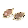 Natural Sunstone Faceted Leaf Pendants G-I375-04G-07-2