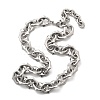 304 Stainless Steel Spiked Oval Link Chain Necklaces for Women Men NJEW-A043-01P-4