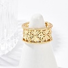 Star Pattern Hollow Brass Open Cuff Rings for Women RJEW-G343-06G-2