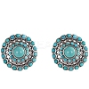 Synthetic Turquoise Stud Earrings EJEW-C178-06A-2