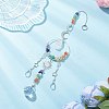 Natural Quartz Crystal Nuggets & Glass Teardrop Hanging Suncatchers HJEW-JM04486-2