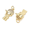 Brass Micro Pave Black Cubic Zirconia Pendants CU-CBA9AFC-01G-22-2
