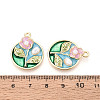 Rack Plating Alloy Enamel and ABS Imitation Pearl Pendants ENAM-T024-86A-G-3